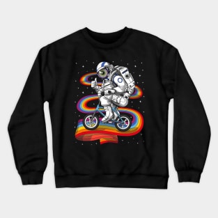 Psychedelic Astronaut Riding Bike Crewneck Sweatshirt